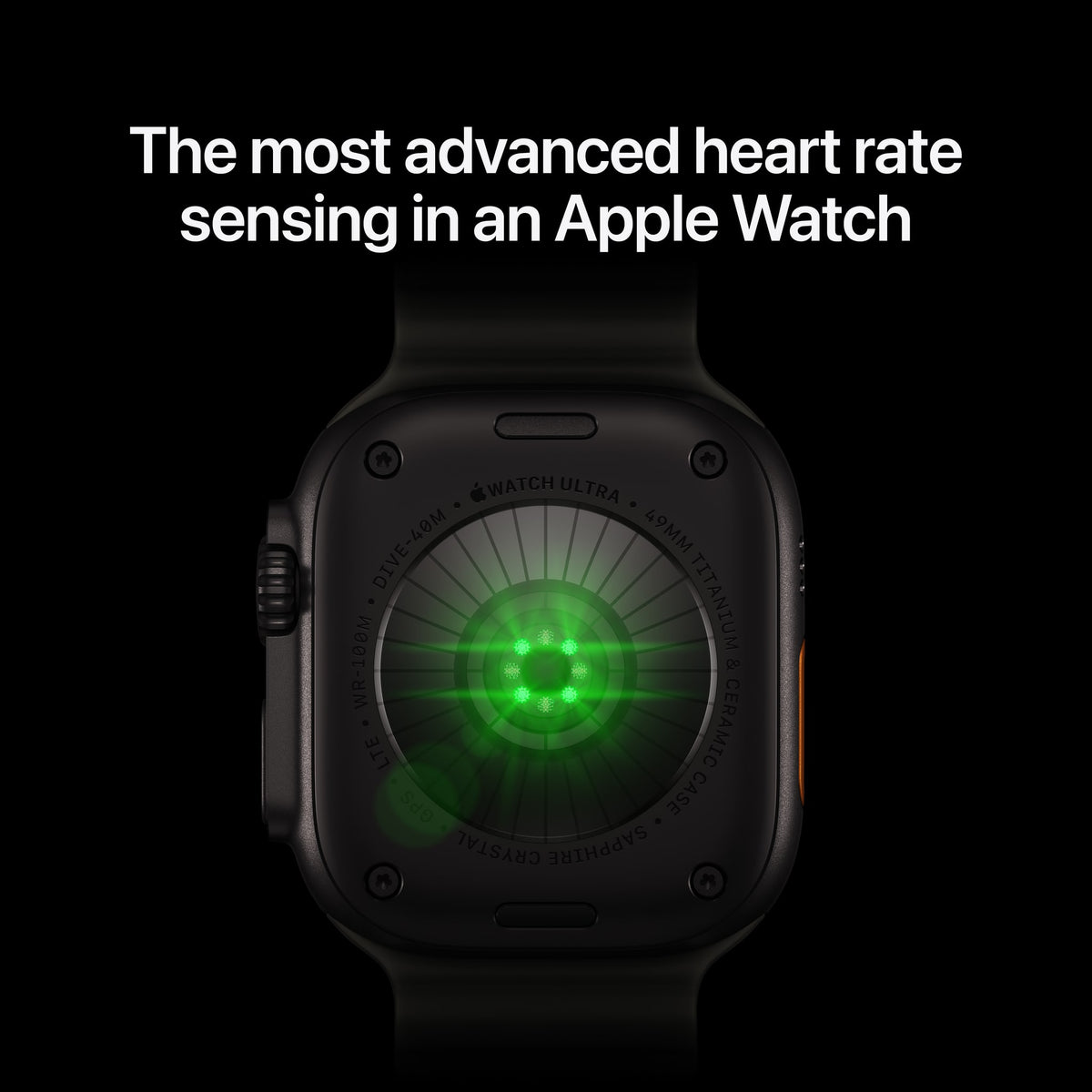 Πλαϊνή όψη, 49mm GPS + Cellular Natural Titanium Ocean Band Translucent Gray