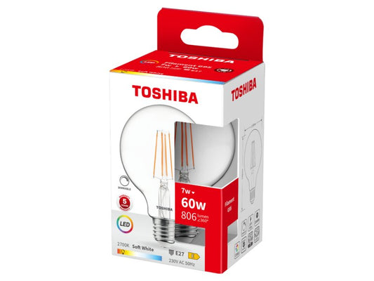 TOSHIBA LED FILAMENT G95 E27 7W 2700K DIMMABLE