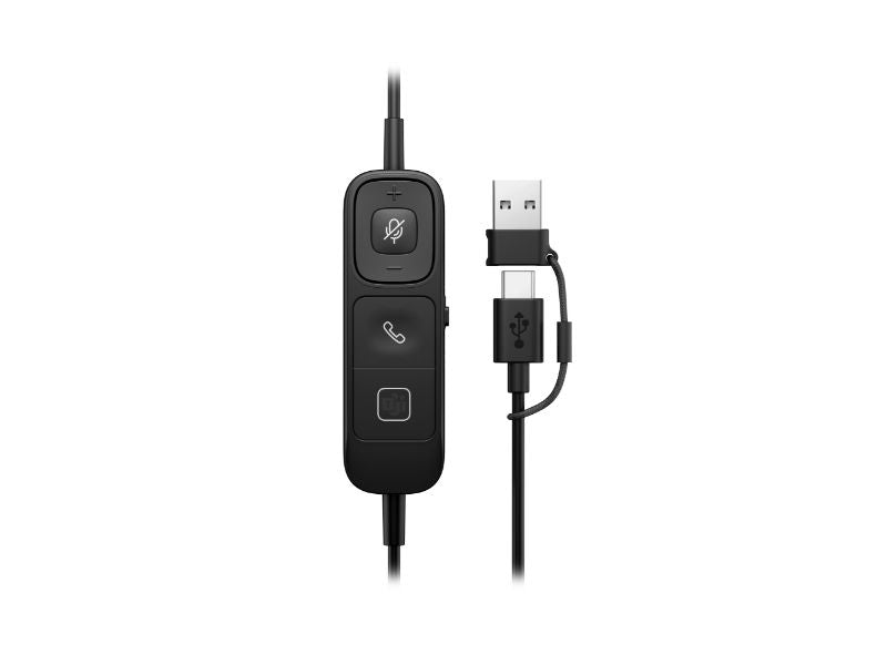 HP Poly Mission 820 Stereo USB Wired Headset — D16LSAA
