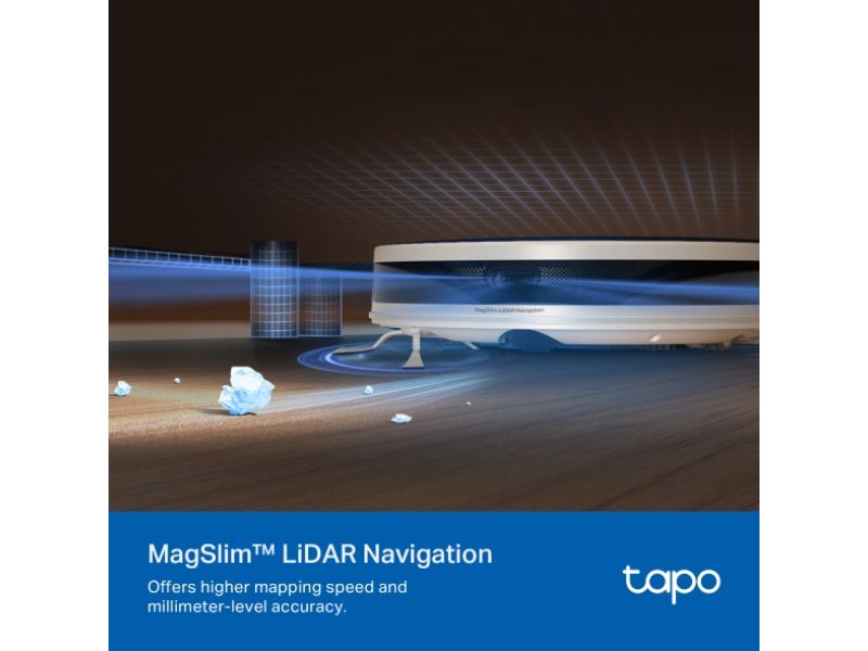 TAPO WHITE 5300Pa Suction MagSlim™ LiDAR Navigation Robot Vacuum and Mop