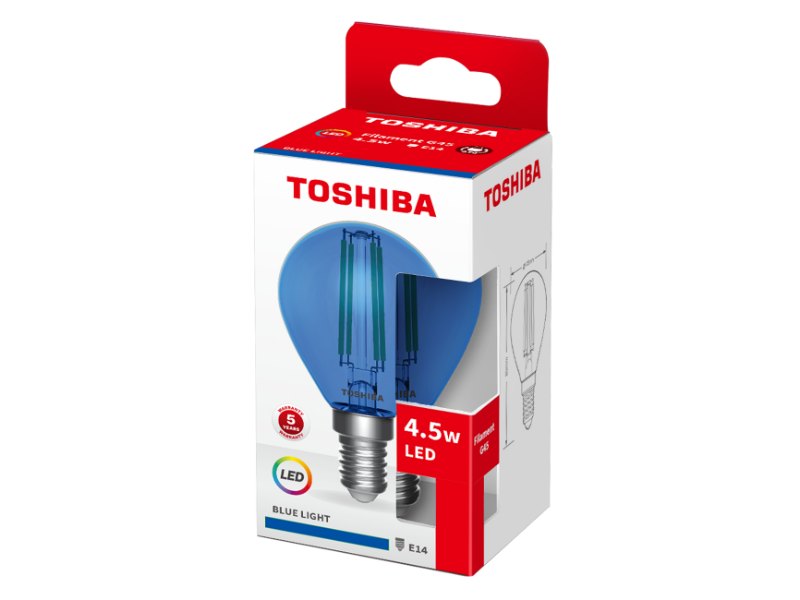 TOSHIBA LED FILAMENT COLOR BLUE G45 E14 4.5W