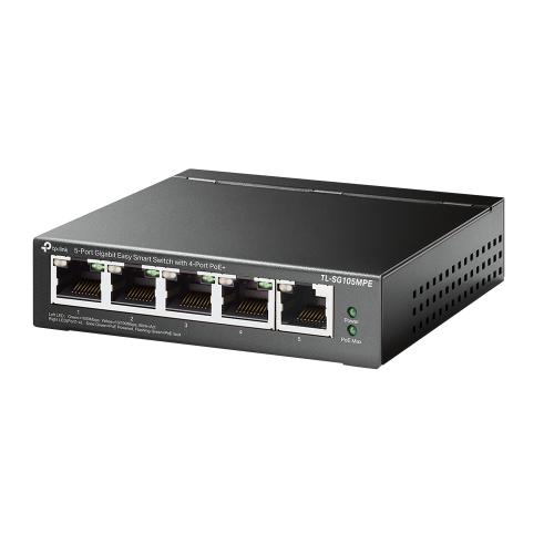 Tp-Link 5-Port Gigabit Easy Smart Switch with 4-Port PoE+ (TL-SG105MPE)