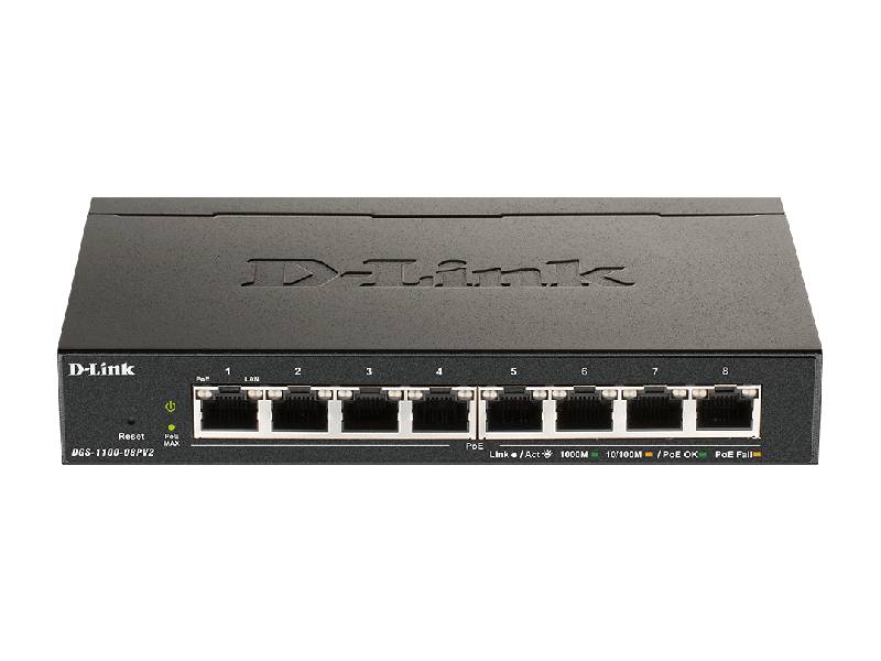 D-Link Switch 8-Port PoE Gigabit Smart Managed (DGS-1100-08PV2)