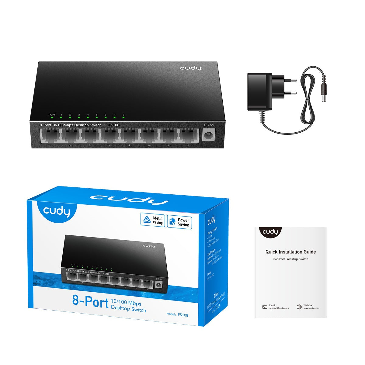CUDY Switch FS108 8-Port 10/100 Mbps Desktop
