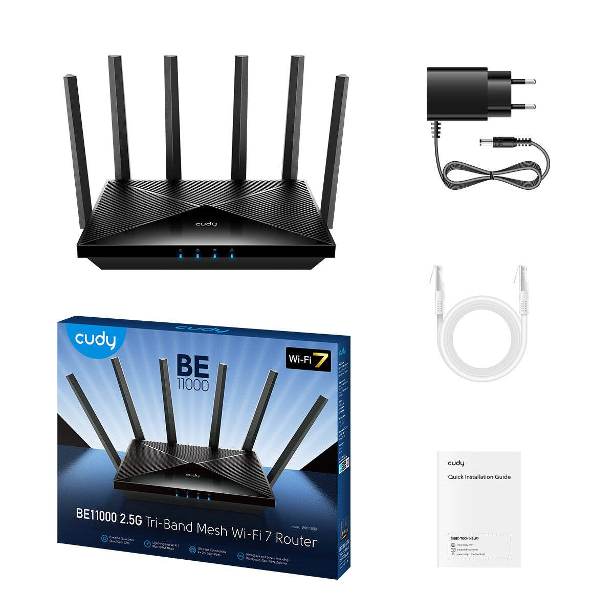 CUDY Router WR6500H BE6500 2.5G Wi-Fi 7