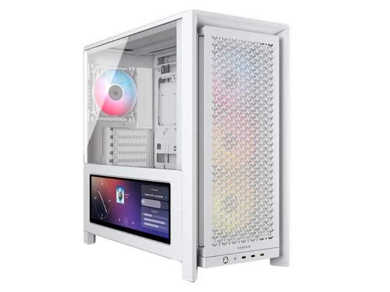 CORSAIR Case 4000D FRAME LCD ARGB (Mid-Tower, TG, White) — PN CC- 9011327-WW