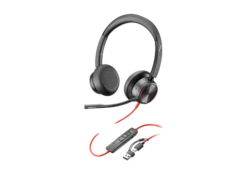 Poly Headset Blackwire 8225 Stereo USB-C +USB-C/A Adapter (8X223AA)