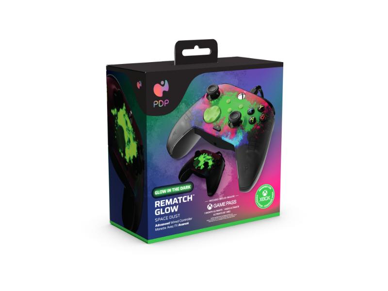 PDP Wired Rematch Ctrl for Xbox Series X — Space Dust Glow in the Dark