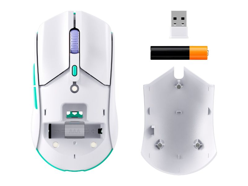 HyperX Pulsefire Haste 2 Core Wireless Gaming Mouse — White/Green/Purple — 8R2E7AA