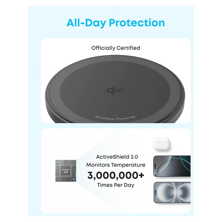 ANKER ZOLO MAGGO WIRELESS 15W CHARGER WHITE