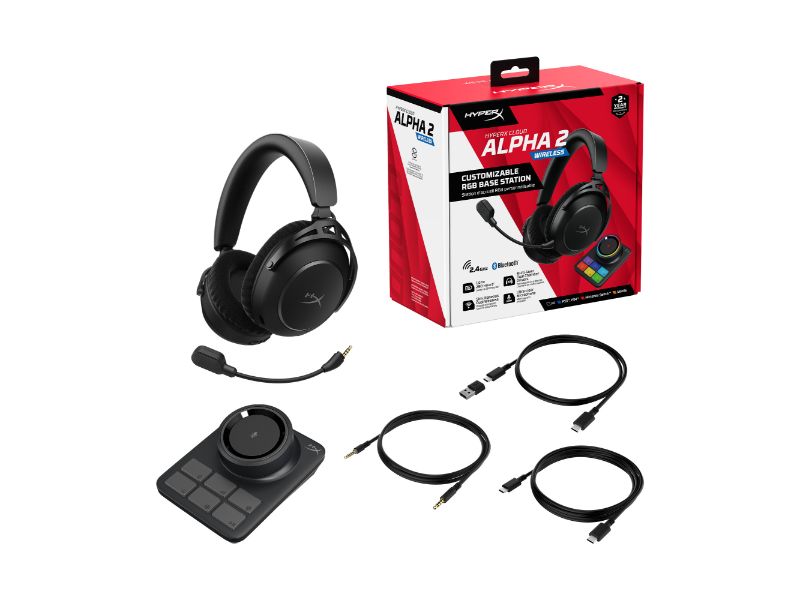 HyperX Cloud Alpha 2 Over Ear Wireless Gaming Headset Black — AJ5C7AA