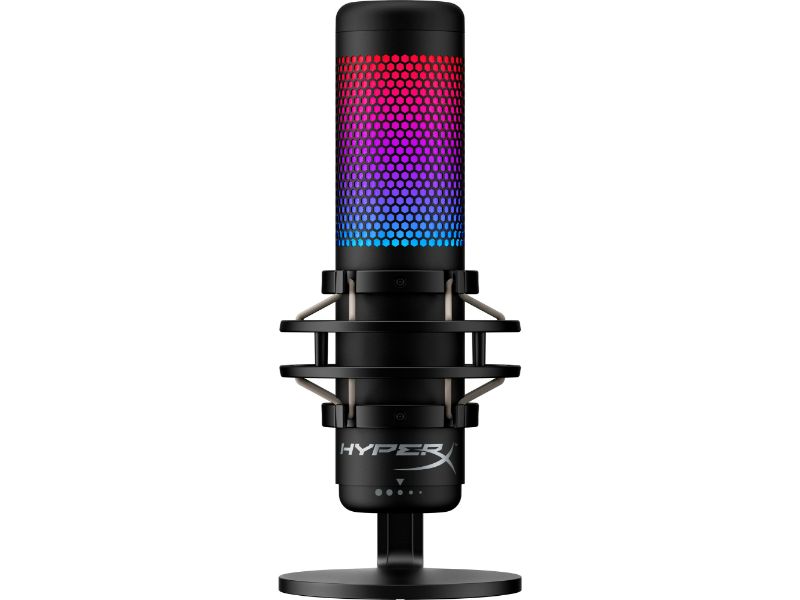 HyperX QuadCast S USB Microphone — RGB Lighting — Black/Grey — 4P5P7AA