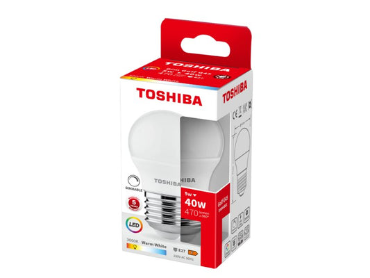 TOSHIBA LED G45 E27 5W 3000K DIMMABLE
