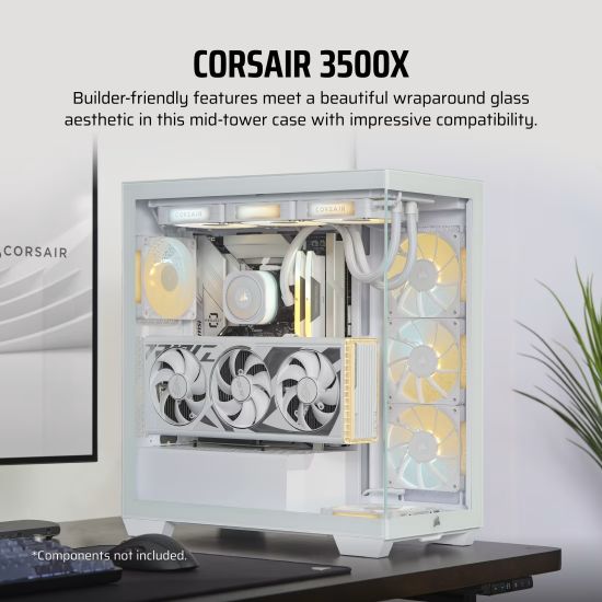 CORSAIR Case 3500X (Mid-Tower, TG, White)