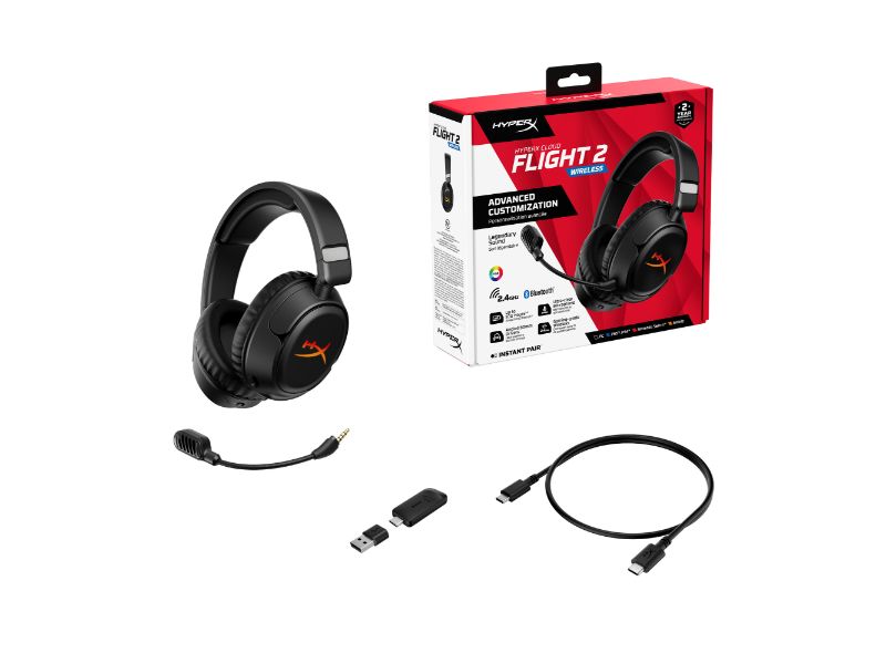 HyperX Cloud Flight 2 Wireless Over Ear Gaming Headset Black — B5VC4AA