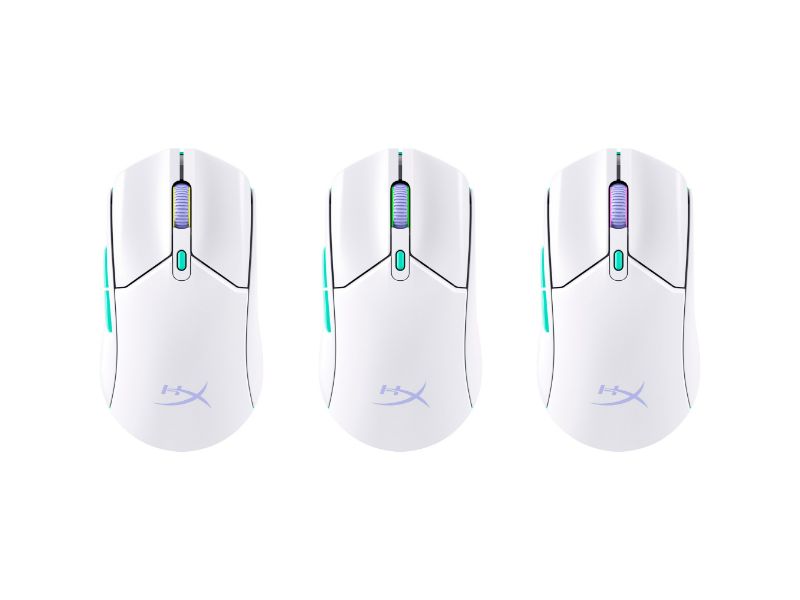 HyperX Pulsefire Haste 2 Core Wireless Gaming Mouse — White/Green/Purple — 8R2E7AA