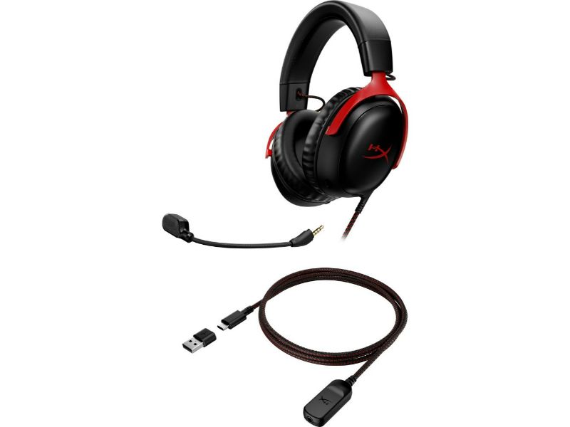 HyperX Cloud III Over Ear Wired Gaming Headset Black/Red — 727A9AA