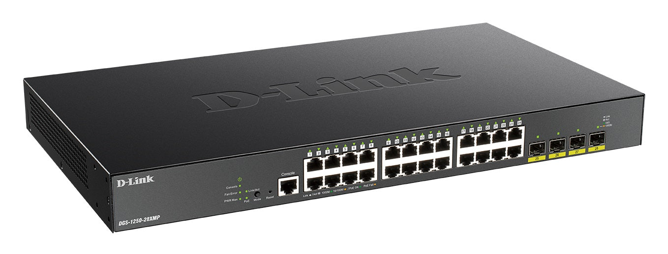 D-LINK Switch DGS-1250-28XMP 24 Gbit Port  4x10G SFP+ POE