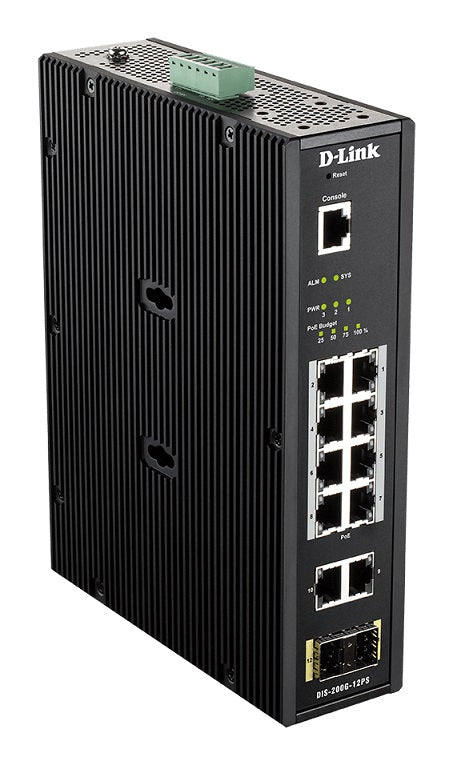 D-LINK DIS-200G-12PS INDUSTRIAL SWITCH  8XGB POE | 2xGB | 2xSFP
