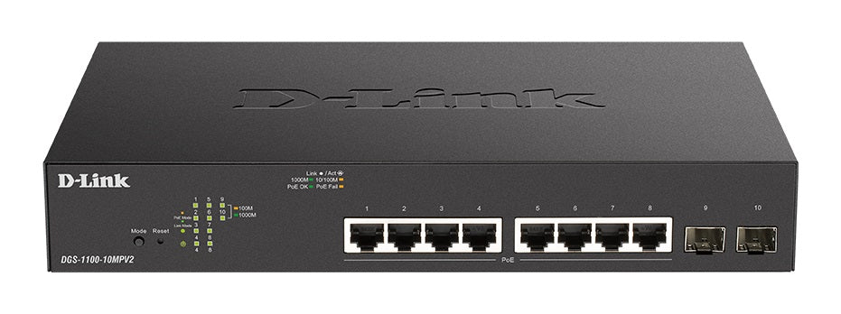 D-LINK DGS-1100-10MPV2 SWITCH 8xGbit, 2xGbit sfp