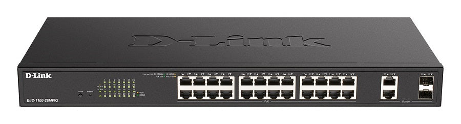 D-LINK DGS-1100-26MPV2 26 PORT GIGABIT POE+ SWITCH