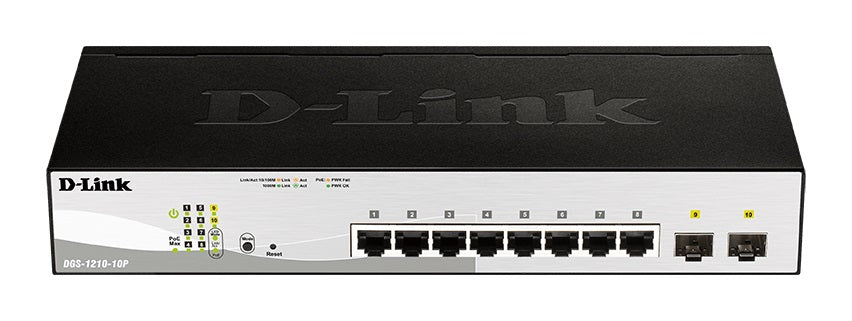 D-LINK  SWITCH DGS-1210-10P 10 Ports 10/100/1000Mbps  PoE