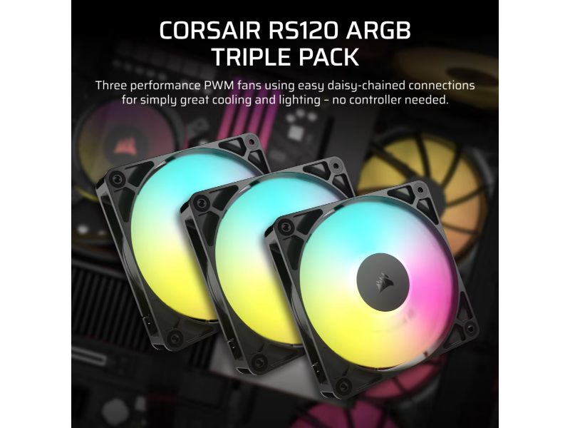 CORSAIR Fan RS120 ARGB (Triple P, Blk)