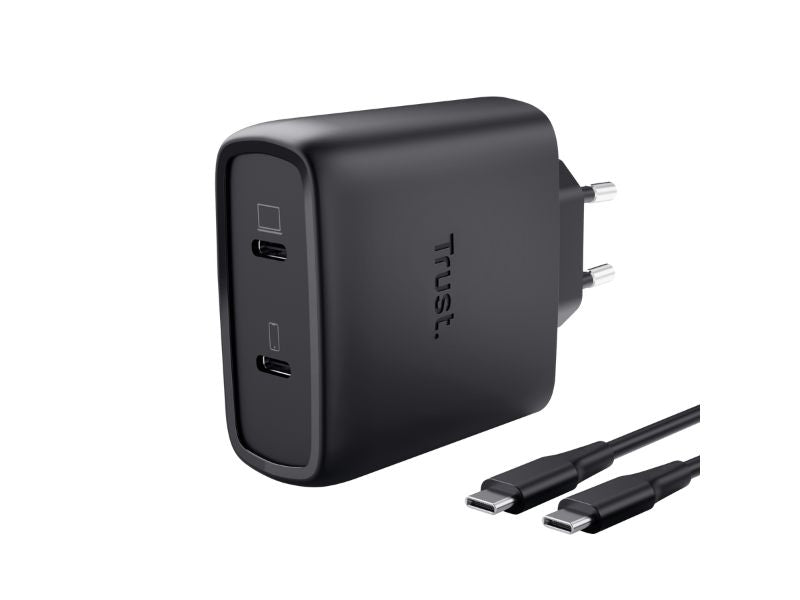 Trust Maxo 65W 2P USB-C GaN Charger Black — 25525