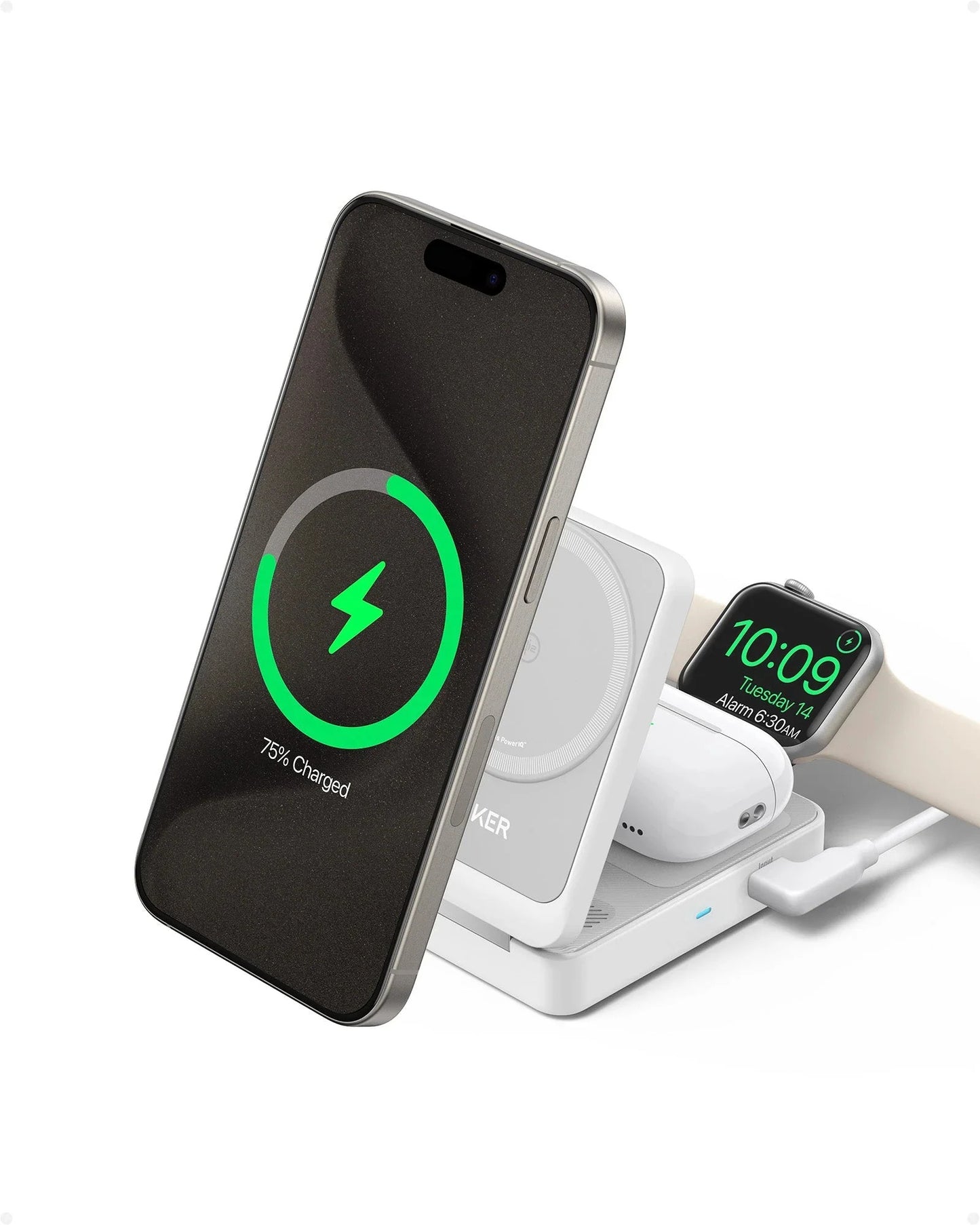 ANKER MAGGO WIRELESS 3 IN 1 CHARGER 15W FOLDABLE