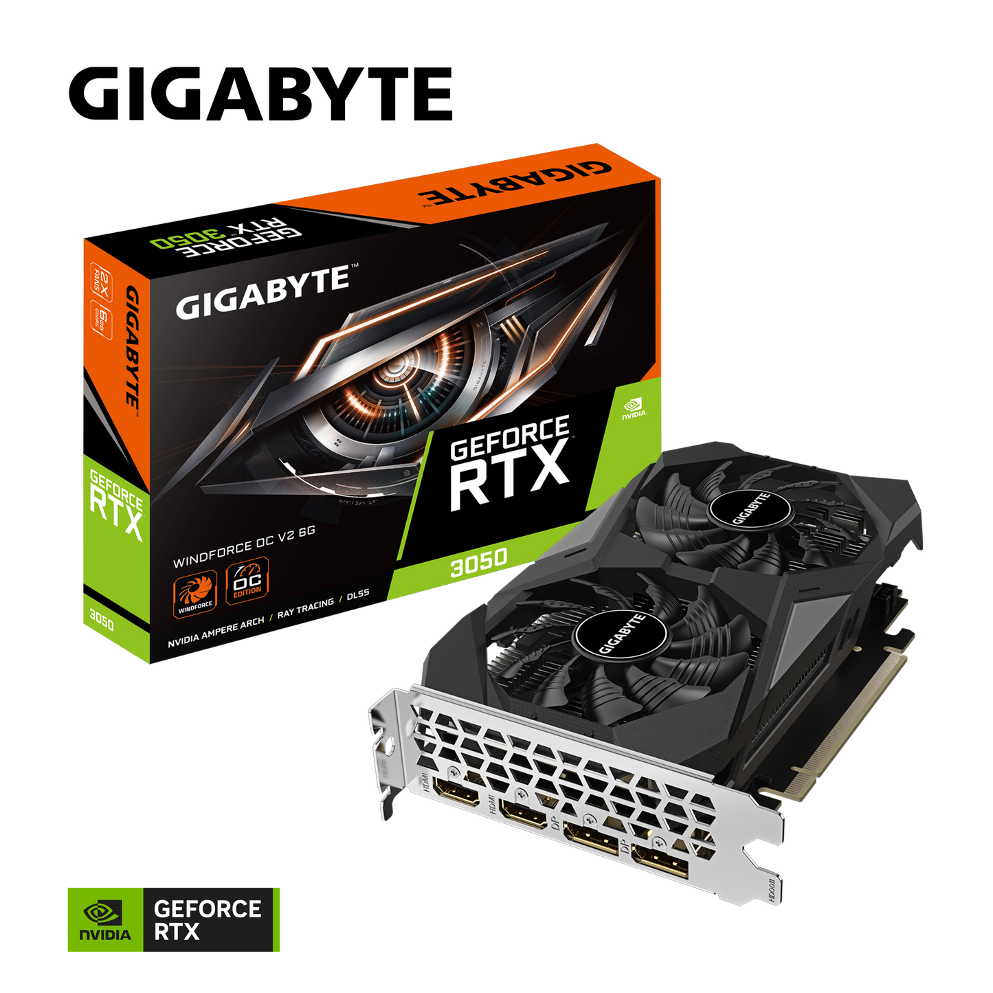 GIGABYTE VGA GV-N3050WF2OCV2-6GD |  6GB  |  GDDR6