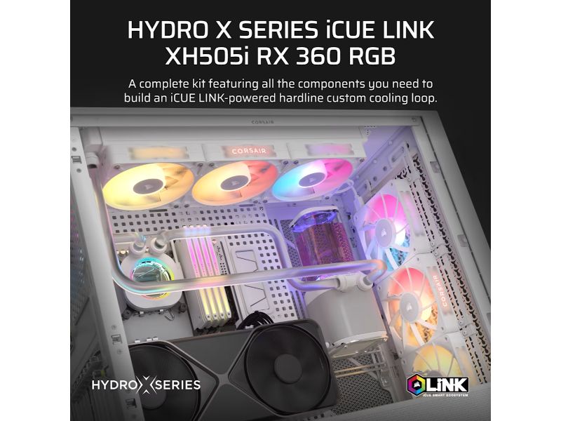 CORSAIR HydroX XH505i iCUE LINK Custom Cooling Kit (White)