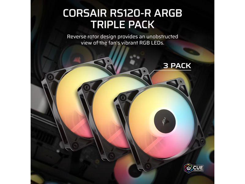 CORSAIR Fan RS120-R ARGB (Triple Black)