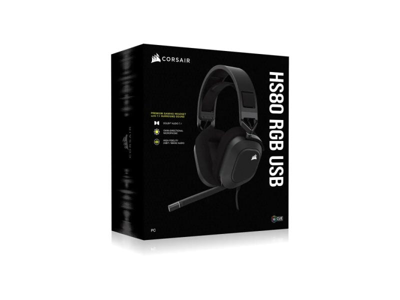 Corsair Wired Gaming Headset HS80 RGB USB — Carbon — CA-9011237-EU