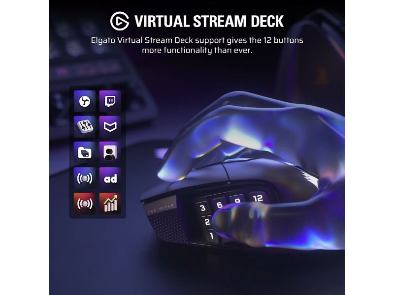CORSAIR Mouse Scimitar Elite Wireless SE (RGB, GunMetal)