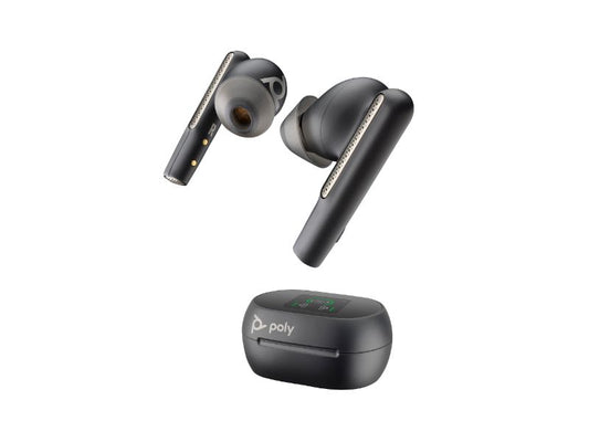 Poly Voyager Free 60+ UC M Carbon Black / BT700 USB-C Adapter + Touchscreen Charge Case — PN 7Y8H0AA