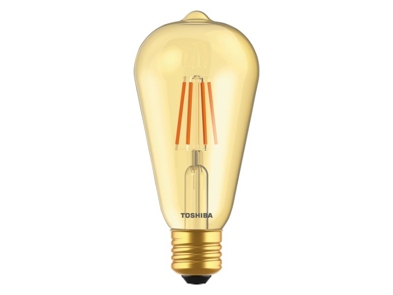 TOSHIBA LED FILAMENT AMBER ST64 E27 4.5W 2200K DIMMABLE