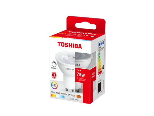 TOSHIBA LED GU10 7W 4000K DIMMABLE