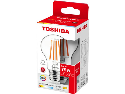 TOSHIBA LED FILAMENT A60 E27 9W 2700K DIMMABLE