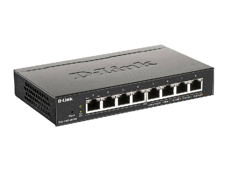 D-Link Switch 8-Port PoE Gigabit Smart Managed (DGS-1100-08PV2)