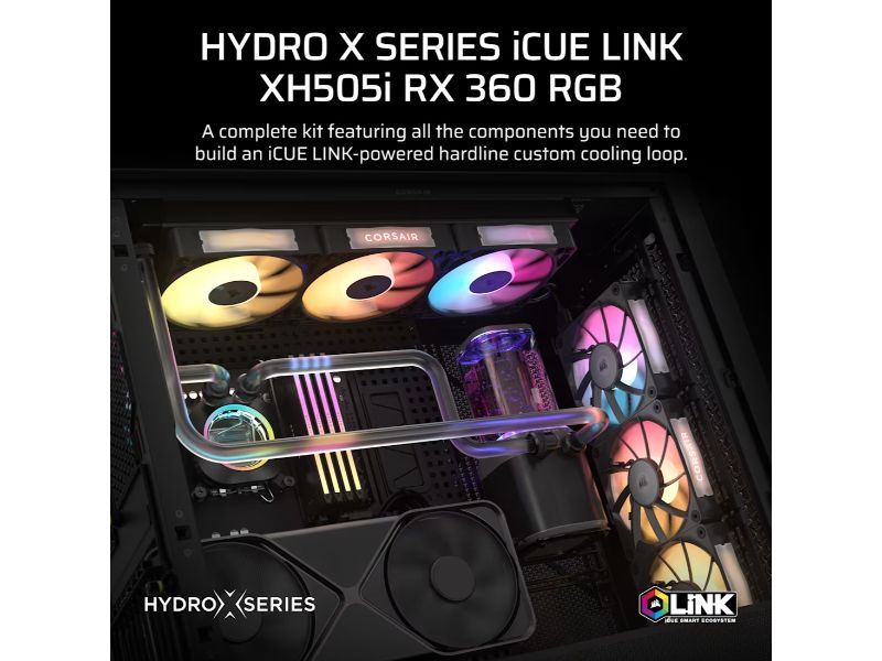 CORSAIR HydroX XH505i iCUE LINK Custom Cooling Kit (Stealth Gray)
