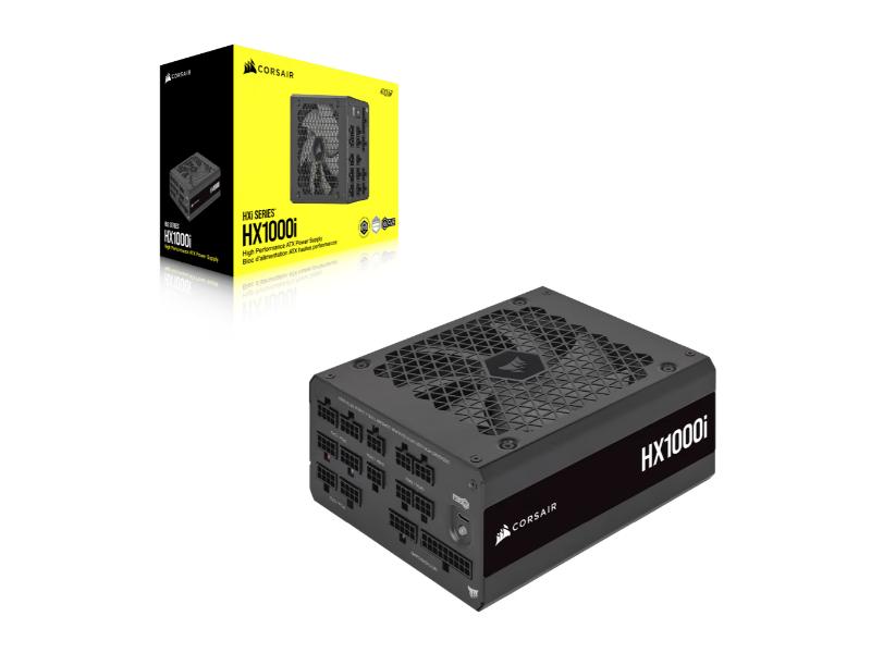 CORSAIR PSU ATX HX1000i Fully Modular 1000 Watt Ultra-Low Noise 80 PLUS Digital Platinum — Black