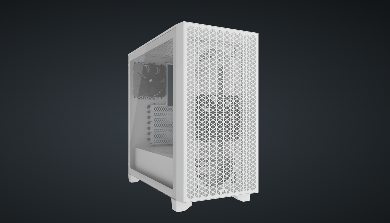 Corsair Mid Tower ATX Case 3000D Airflow Windowed Tempered Glass — White — CC-9011252-WW