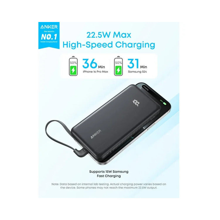 ANKER ZOLO POWER BANK 10K, 22.5W, USB-C BLK